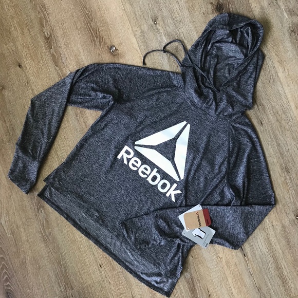 Reebok Tops - REEBOK Wanderlust Charger L/S Hoodie Black Heather